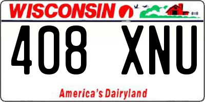 WI license plate 408XNU