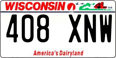 WI license plate 408XNW