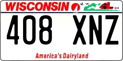 WI license plate 408XNZ