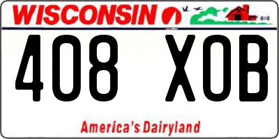 WI license plate 408XOB