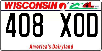WI license plate 408XOD