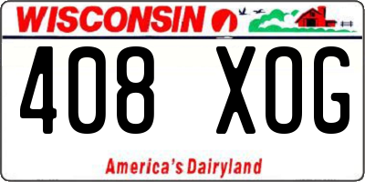 WI license plate 408XOG