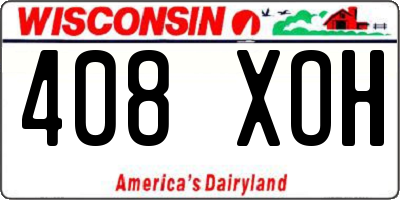 WI license plate 408XOH