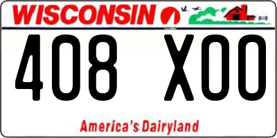 WI license plate 408XOO