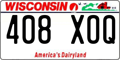 WI license plate 408XOQ