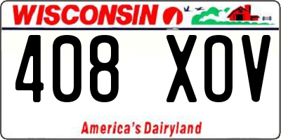 WI license plate 408XOV