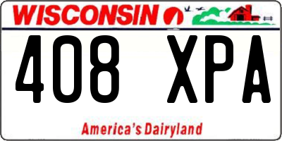 WI license plate 408XPA