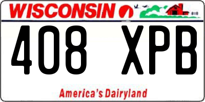 WI license plate 408XPB