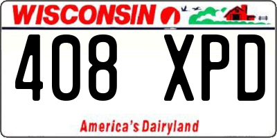 WI license plate 408XPD