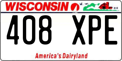WI license plate 408XPE