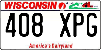WI license plate 408XPG