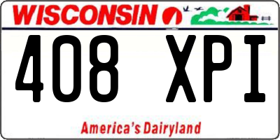 WI license plate 408XPI