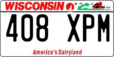 WI license plate 408XPM