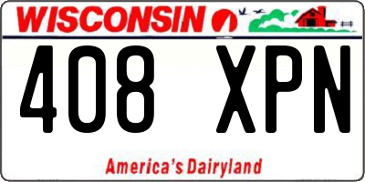 WI license plate 408XPN