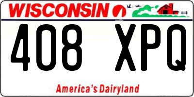 WI license plate 408XPQ