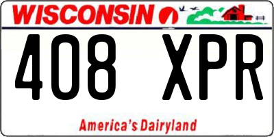 WI license plate 408XPR
