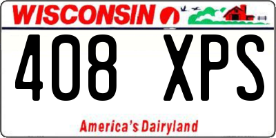 WI license plate 408XPS