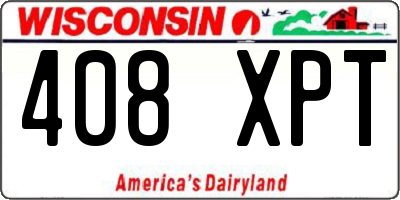 WI license plate 408XPT