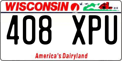WI license plate 408XPU