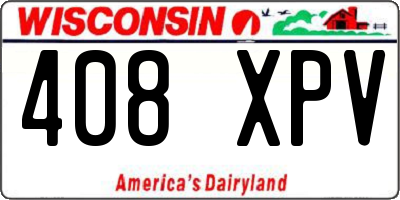 WI license plate 408XPV