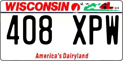 WI license plate 408XPW