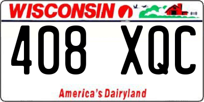WI license plate 408XQC