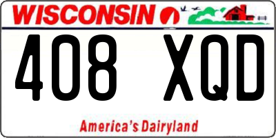 WI license plate 408XQD