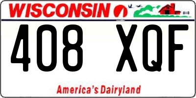WI license plate 408XQF