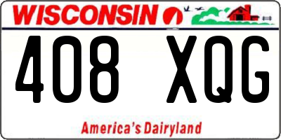 WI license plate 408XQG