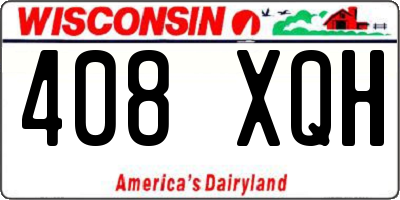WI license plate 408XQH