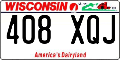 WI license plate 408XQJ