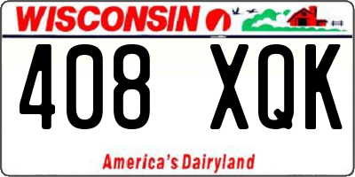 WI license plate 408XQK