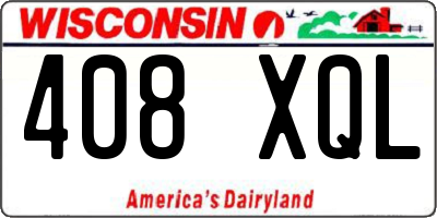 WI license plate 408XQL