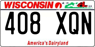 WI license plate 408XQN