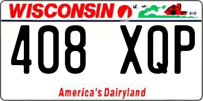 WI license plate 408XQP