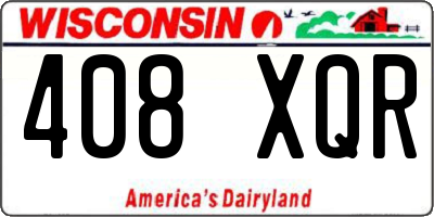 WI license plate 408XQR