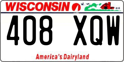 WI license plate 408XQW