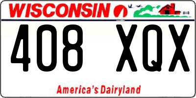 WI license plate 408XQX