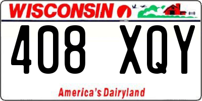WI license plate 408XQY