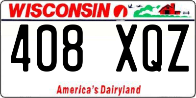WI license plate 408XQZ
