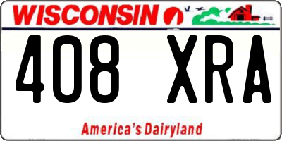 WI license plate 408XRA