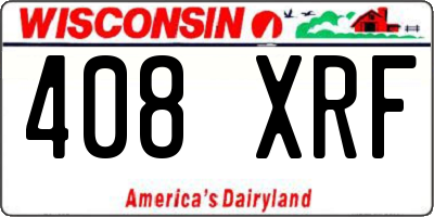 WI license plate 408XRF