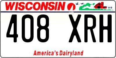 WI license plate 408XRH