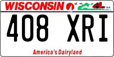 WI license plate 408XRI