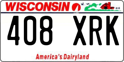 WI license plate 408XRK