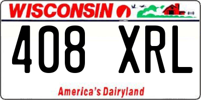 WI license plate 408XRL