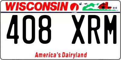 WI license plate 408XRM