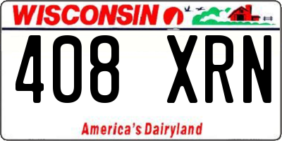 WI license plate 408XRN