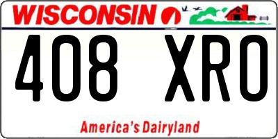 WI license plate 408XRO