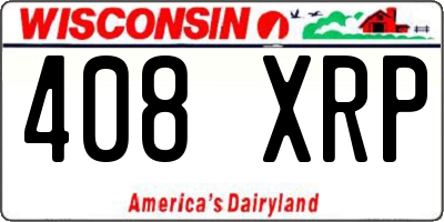 WI license plate 408XRP